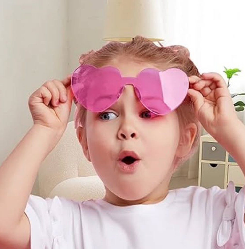 Pinkfarbene Gurrhahn Brille